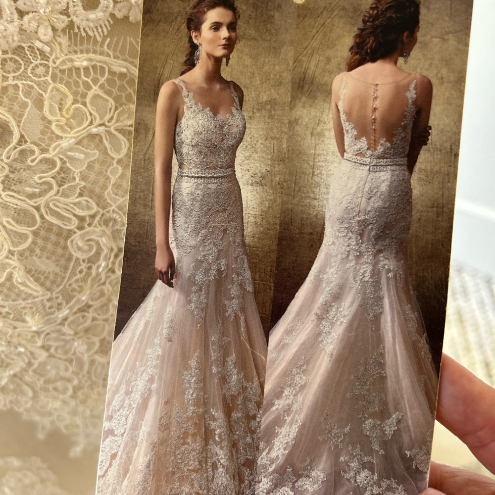 Enzoani Lotus Elegant Lace Wedding Dress Designer Label Size 10; Street Size 6